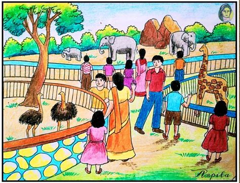 zoo ka drawing|Zoo Drawing for Kids .